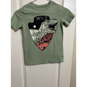 Boy's Graphic Dinosaur Tee shirt Size 8 Green Short Sleeve OSHKOSH Originals